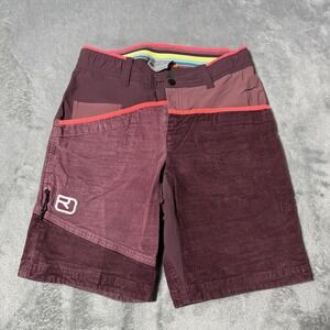 Ortovox Women Cordura Hiking Corduroy Colorblock Shorts Size XS Premium Outdoor